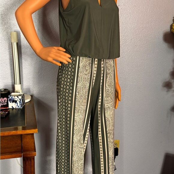 INC International Concepts Charcoal Blouse Pant Jumpsuit - Picture 10 of 16